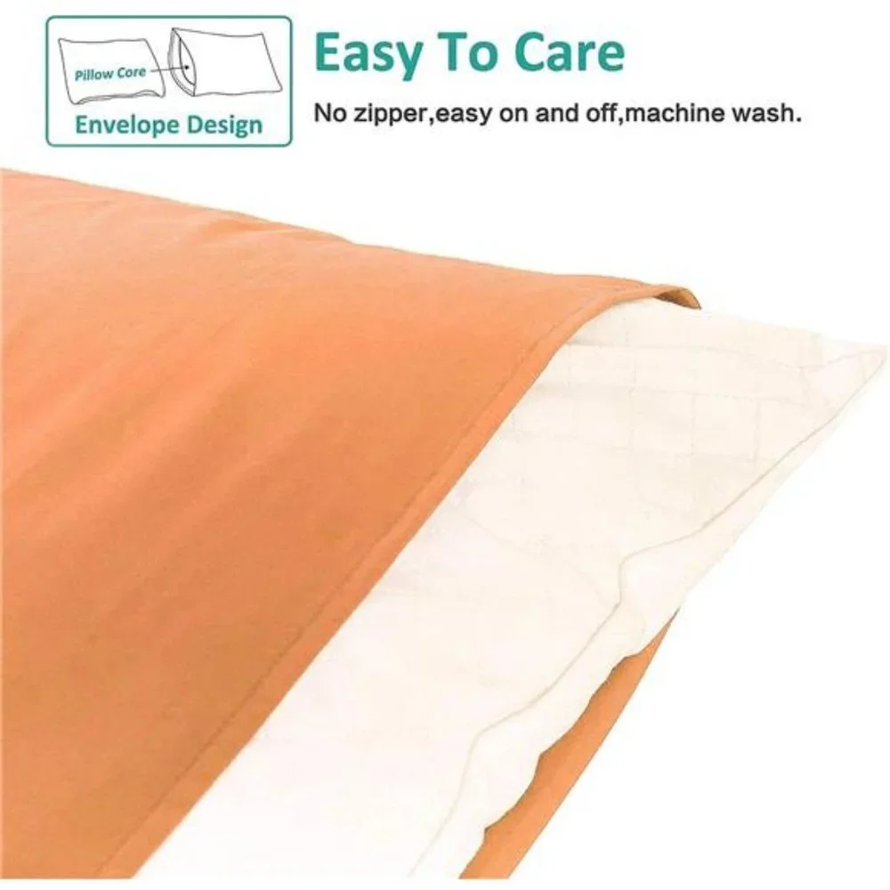 Set of 4, 100% Brushed Microfiber Pillow Cases, 20x30 Inches, Pale Orange